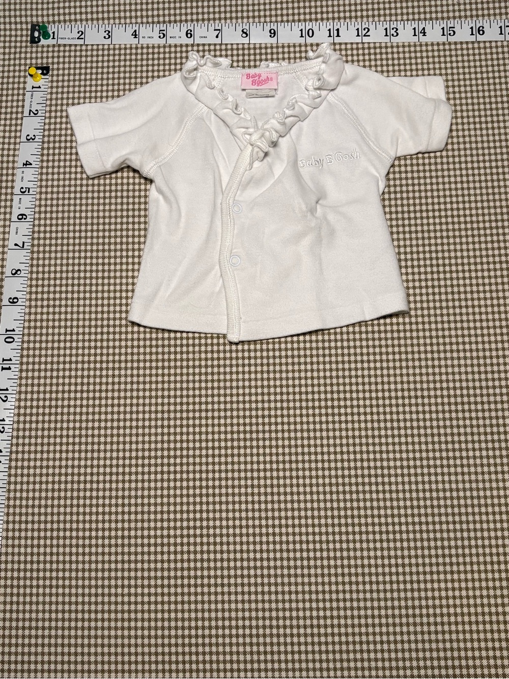 Baby B’gosh White Ruffle Snap Wrap Shirt | Estimated 0–3 Months